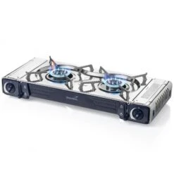 Réchaud à Gaz 2 Feux - Skandika Brann - Camping - Allumage Piezo - Mallette -Pêche Fournitures Magasin rechaud a gaz 2 feux skandika brann camping allumage piezo mallette 1