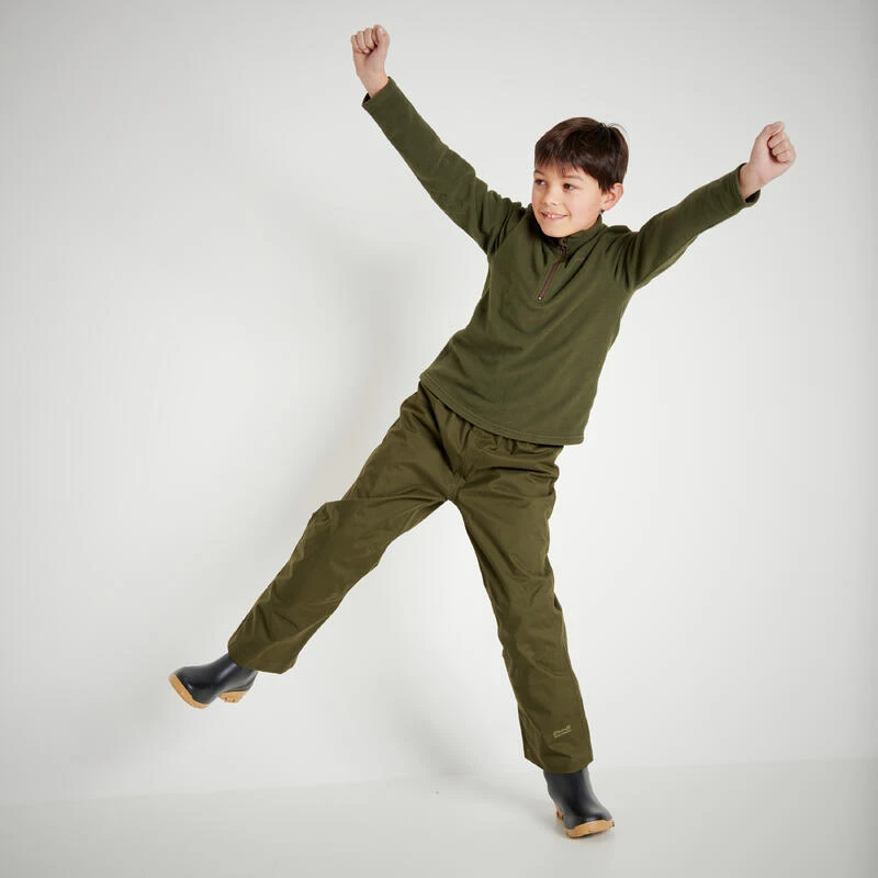 Surpantalon Imperméable Junior 100 Vert 6 Surpantalon Imperméable Junior 100 Vert – Image 4